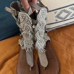 Carlos gladiator beaded sandals